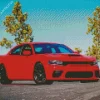 Dodge Charger In Red Art Diamond Painting