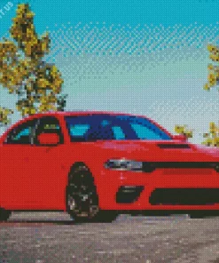 Dodge Charger In Red Art Diamond Painting