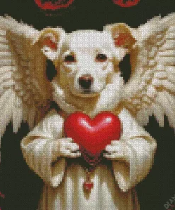 Dog Angel And Heart Diamond Painting