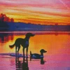 Dog At Sunset Diamond Painting