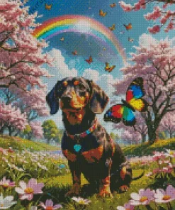 Dog In A Field Diamond Painting