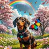 Dog In A Field Diamond Painting