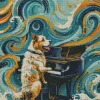 Dog Playing Piano Art Diamond Painting