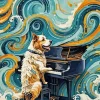 Dog Playing Piano Art Diamond Painting