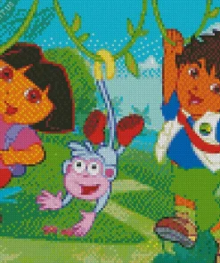 Dora And Boots Art Diamond Painting