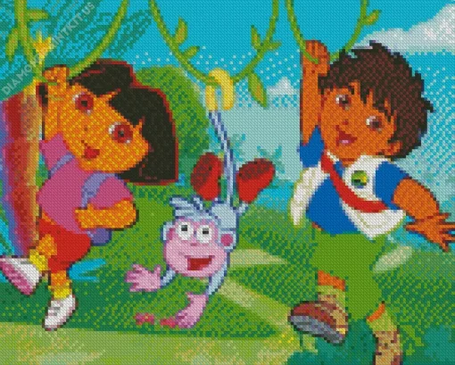 Dora And Boots Art Diamond Painting