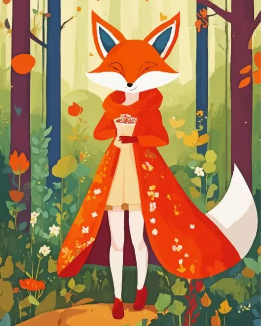 Fox Woman Diamond Painting