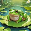 Frog And Lily Pad Diamond Painting