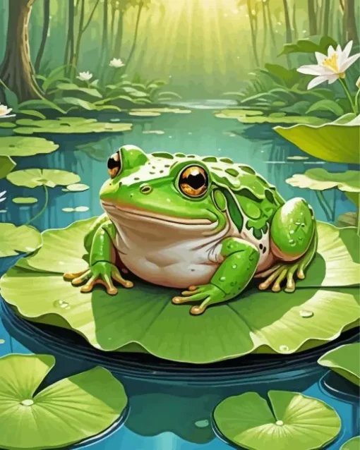 Frog And Lily Pad Diamond Painting