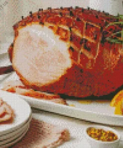 Glazed Ham Dish Diamond Painting