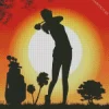 Golfer Lady Silhouette Diamond Painting