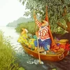 Grandmothers On Boat Art Diamond Painting