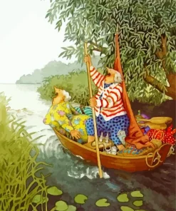 Grandmothers On Boat Art Diamond Painting