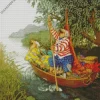 Grandmothers On Boat Art Diamond Painting