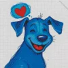 Happy Blue Dog Diamond Painting