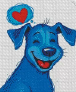 Happy Blue Dog Diamond Painting