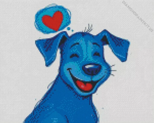 Happy Blue Dog Diamond Painting