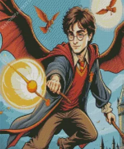 Harry On A Broom Diamond Painting