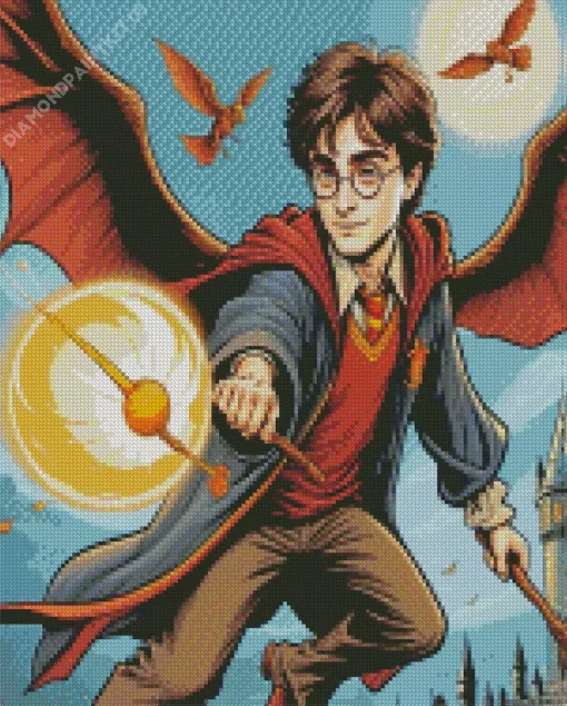 Harry On A Broom Diamond Painting