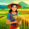 Harvest Girl Diamond Painting