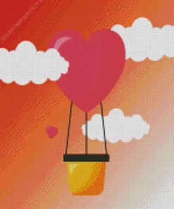 Heart Air Balloon Diamond Painting