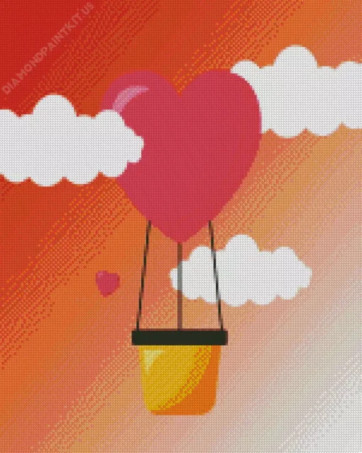 Heart Air Balloon Diamond Painting