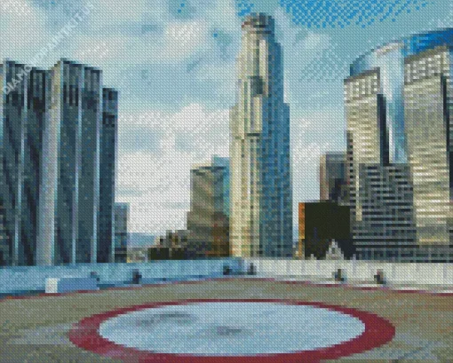 Helicopters Helipad Diamond Painting