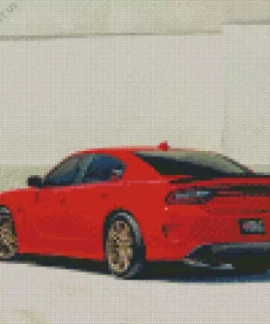 Hellcat Charger Red Diamond Painting