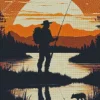 Hiking Man Silhouette Diamond Painting