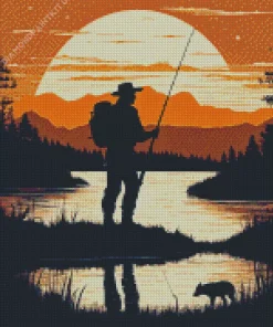 Hiking Man Silhouette Diamond Painting