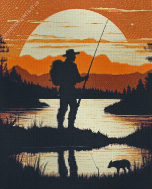 Hiking Man Silhouette Diamond Painting