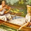 Lovers On Boat Art Diamond Painting