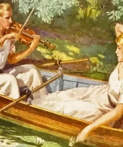 Lovers On Boat Art Diamond Painting