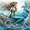 Mermaid On Boat Diamond Painting