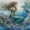 Mermaid On Boat Diamond Painting