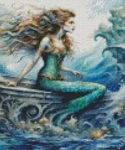 Mermaid On Boat Diamond Painting