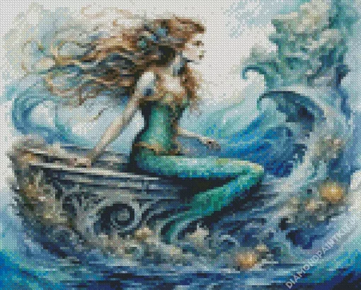 Mermaid On Boat Diamond Painting