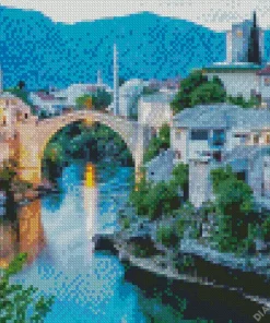 Old Mostar Bridge Diamond Painting