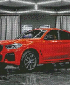 Orange BMW Lava Diamond Painting