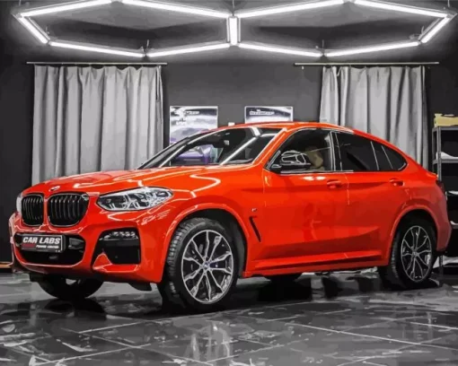 Orange BMW Lava Diamond Painting