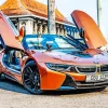 Orange BMW Lava Car Diamond Painting