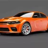 Orange Dodge Charger Daytona Diamond Painting