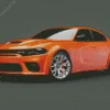 Orange Dodge Charger Daytona Diamond Painting