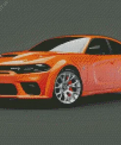 Orange Dodge Charger Daytona Diamond Painting