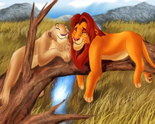 Simba And Nala Art Diamond Painting