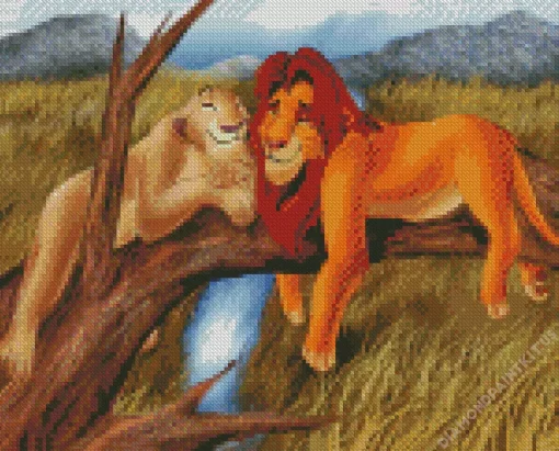 Simba And Nala Art Diamond Painting