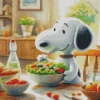 Snoopy Eating Salad Diamond Painting