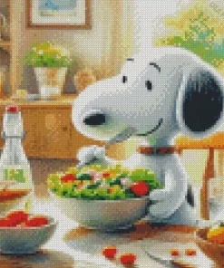 Snoopy Eating Salad Diamond Painting