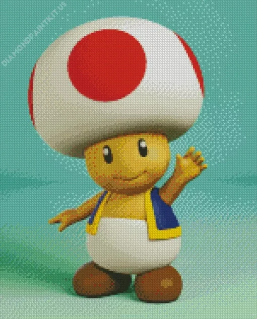 Toad Mario Diamond Painting