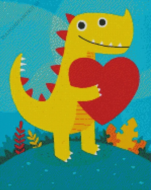 Yellow Dinosaur Diamond Painting